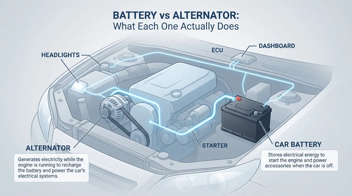 Battery vs Alternator: What Each One Actually Does